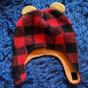 Wonder Nation Red and Black Plaid Hat
